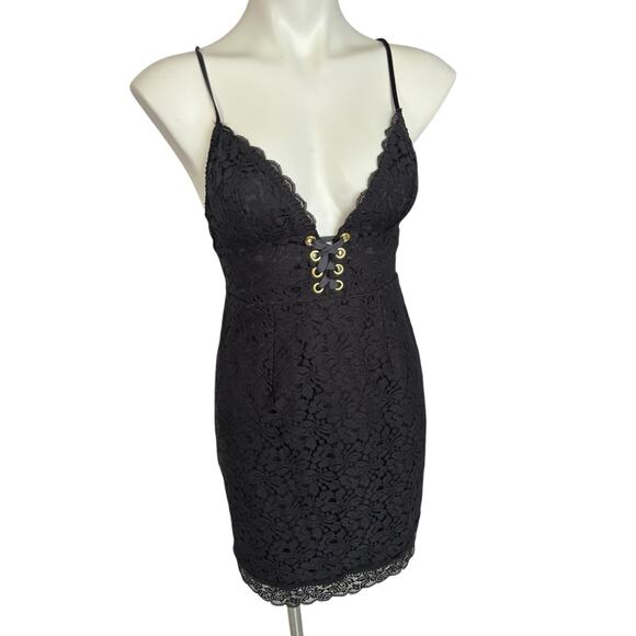 Victoria's Secret Black Lace Babydoll Dress Size Small Whimsigoth Goth Coquette - Picture 9 of 16